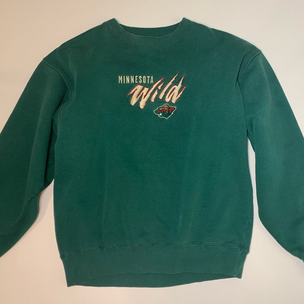 minnesota wild hockey crewneck oversized vintage